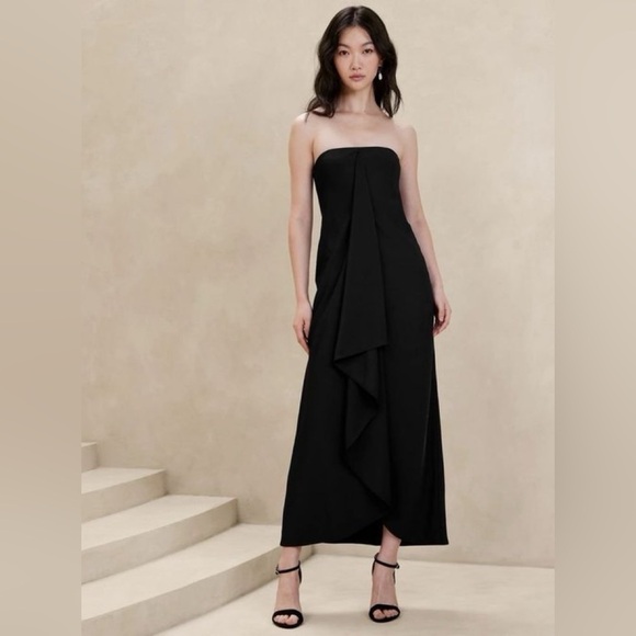 plus women maxi dresses Mixed Maxi Dress W/Wrap (Black/Off White)